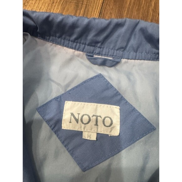 Vintage 80s 90s Jacket Mens M White Blue Grey Button Zipper Stripes Abstract Art - Picture 9 of 9